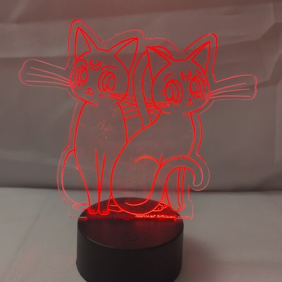 Sailor Moon Cat Etched LED Lamp Light Naoka Takeuchi Toei Just Funky Luna - Picture 3 of 16